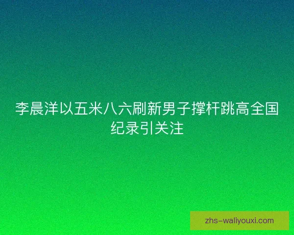 李晨洋以五米八六刷新男子撑杆跳高全国纪录引关注