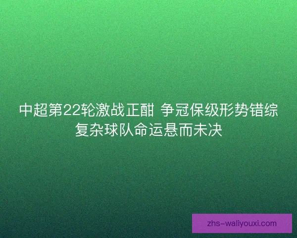 中超第22轮激战正酣 争冠保级形势错综复杂球队命运悬而未决